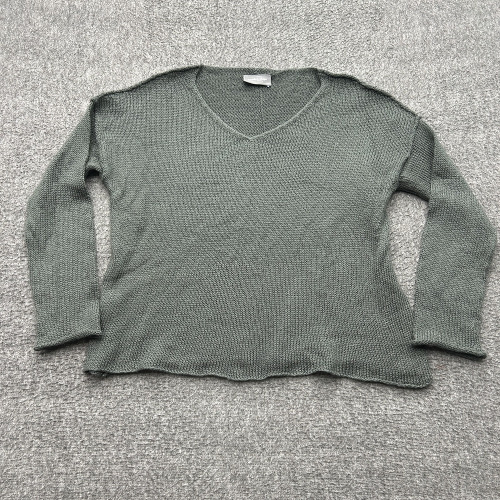 Wooden Ships Womens Gray Lightweight Sweater S/M Minimalist Acrylic Mohair Wool